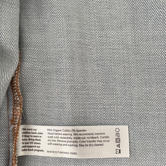 Eileen Fisher Organic Cotton Stretch Denim Jean Jacket - Petite - Picture 7 of 8